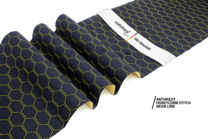 indivitara® Premium Stitch - selbstklebender Mikrofaserstoff Premium mit echten Nähten - Meterware - verschiedene Farben